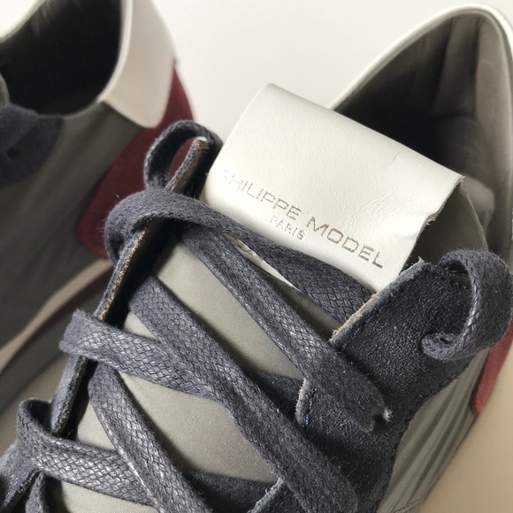 NIB Philippe Model Trpx Mondial City Sneakers Shoes Mens 44 10 Gray Low Tops NWT main image 12